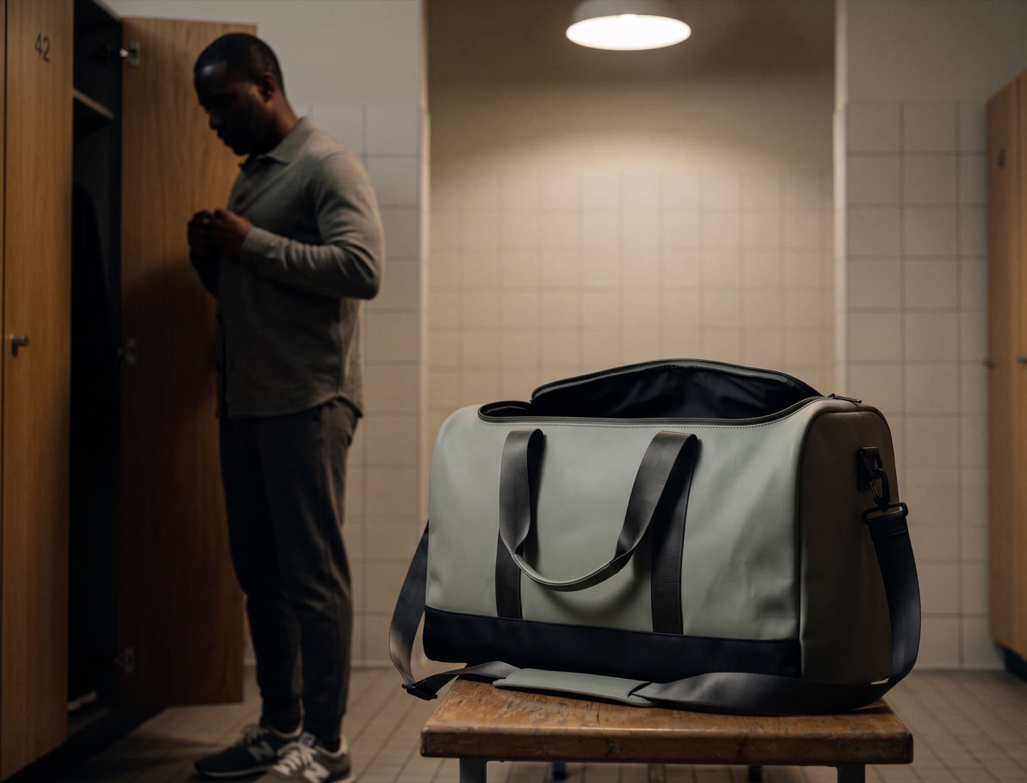 Packing at a locker after a session